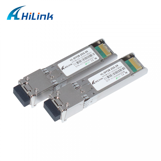 25G ZR SFP 80KM LC 25G اترنت SFP ترانسسیور DOM 1310nm ترانسسیورهای فیبر نوری 3