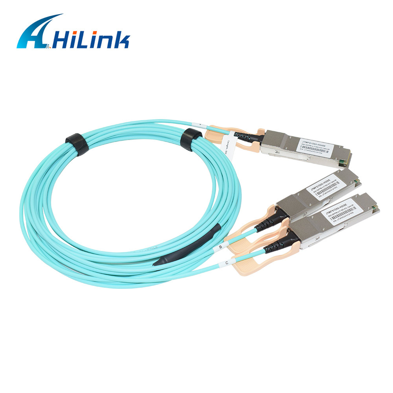 کابل نوری 200G QSFP56 تا 2×100G QSFP56 Breakout Active Optical Cable 850nm 5M 10M 20M