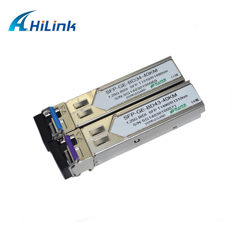 فرستنده و گیرنده تک فیبر SFP 1.25G 1310/1490nm 40KM SC/LC Simplex WDM