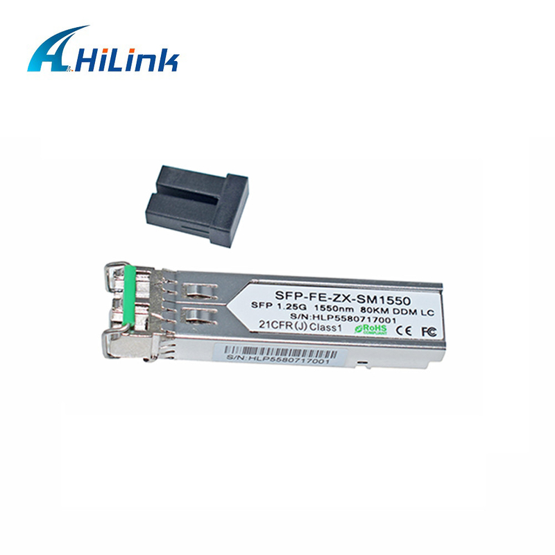 ماژول فرستنده گیرنده LC SFP DOM 1.25G 1000BASE 80KM 1550nm SMF 1.25G نوری