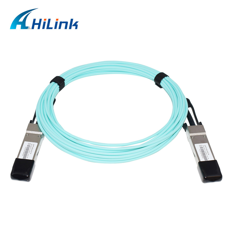 کابل شبکه QSFP+ 40G MMF SFP OM3 AOC Aqua Color 7M طول