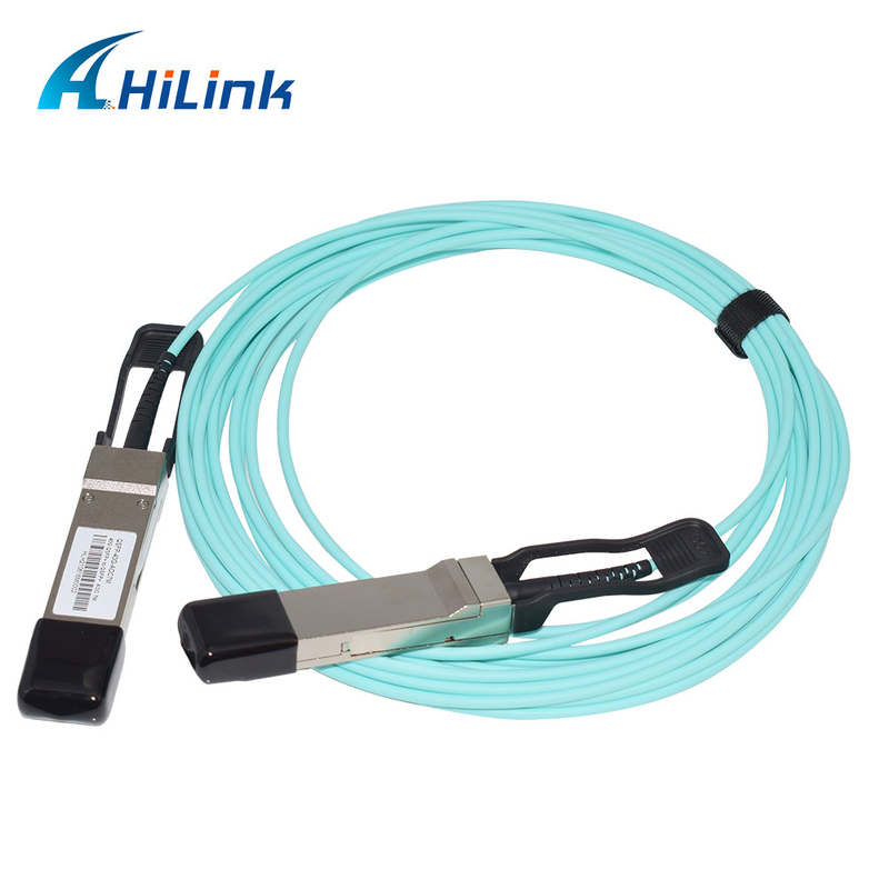 کابل شبکه QSFP+ 40G MMF SFP OM3 AOC Aqua Color 7M طول