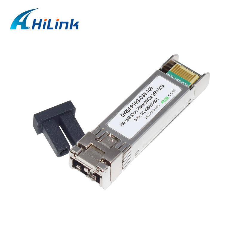 ماژول فرستنده گیرنده LC SMF دوبلکس 10G DWDM SFP+ C17-C61 100 کیلومتر DOM برای انتقال
