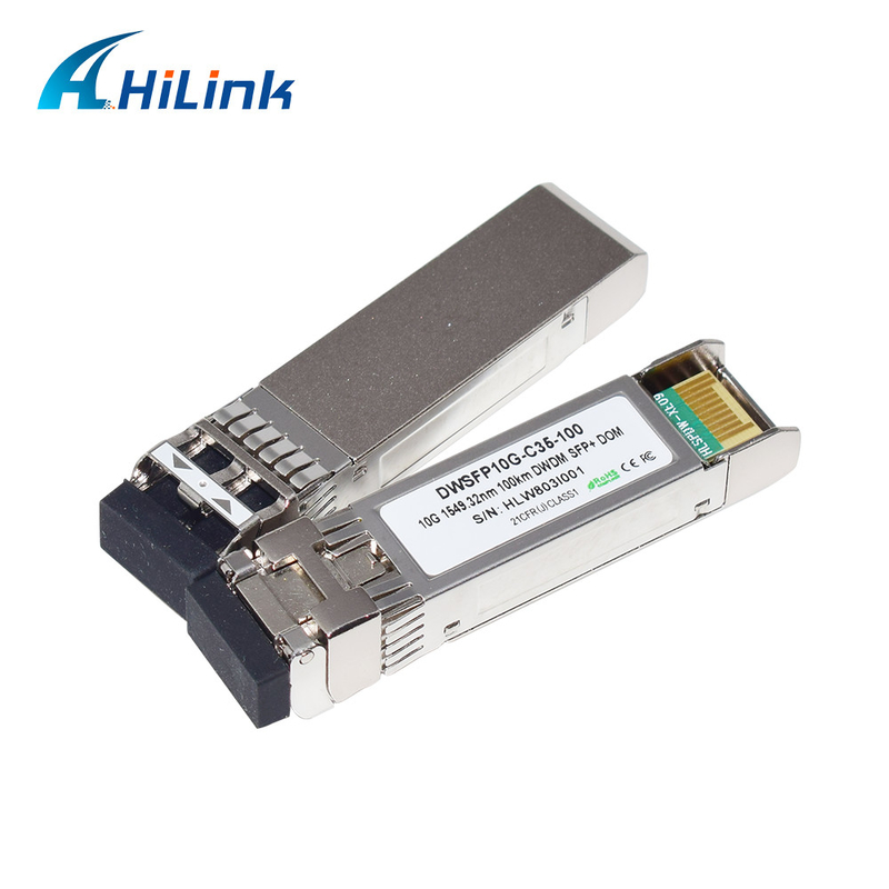 ماژول فرستنده گیرنده LC SMF دوبلکس 10G DWDM SFP+ C17-C61 100 کیلومتر DOM برای انتقال