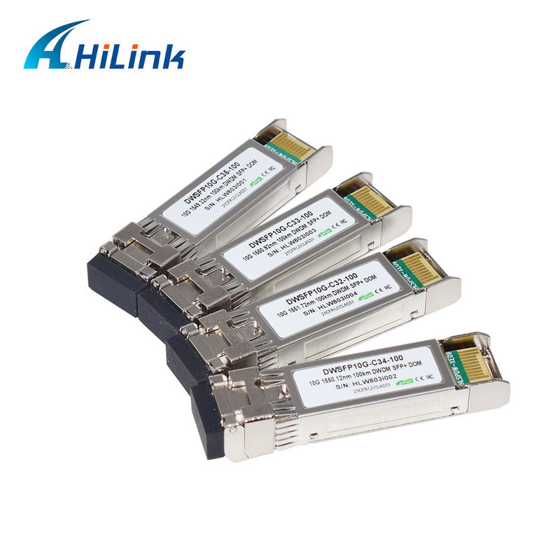 ماژول فرستنده گیرنده LC SMF دوبلکس 10G DWDM SFP+ C17-C61 100 کیلومتر DOM برای انتقال