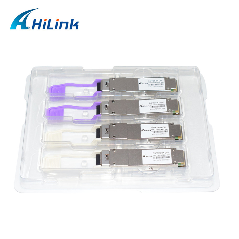 100Gb/s QSFP28 BiDi 80km Transceiver Hot Pluggable Simplex LC/UPC DOM ماژول گیرنده نوری