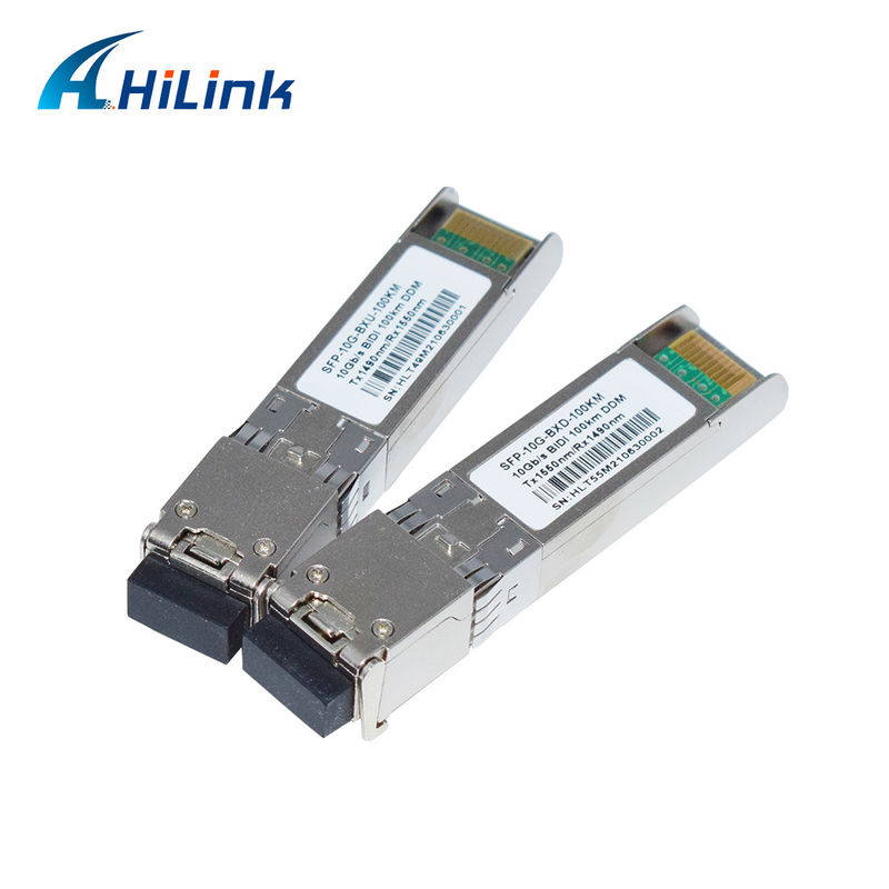 BIDI 10G WDM SMF Transceiver Optical SFP+ 100KM Tx1490nm/Rx1550nm با LC Fiber Optic Transceivers برای شبکه های FTTH