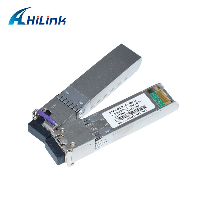 BIDI 10G WDM SMF Transceiver Optical SFP+ 100KM Tx1490nm/Rx1550nm با LC Fiber Optic Transceivers برای شبکه های FTTH