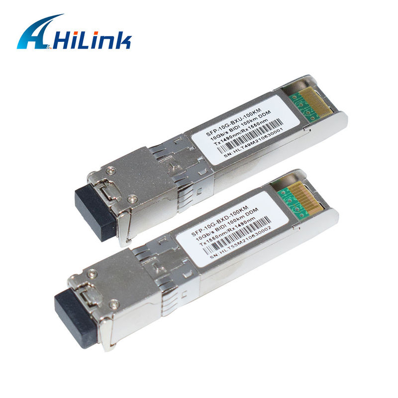 BIDI 10G WDM SMF Transceiver Optical SFP+ 100KM Tx1490nm/Rx1550nm با LC Fiber Optic Transceivers برای شبکه های FTTH