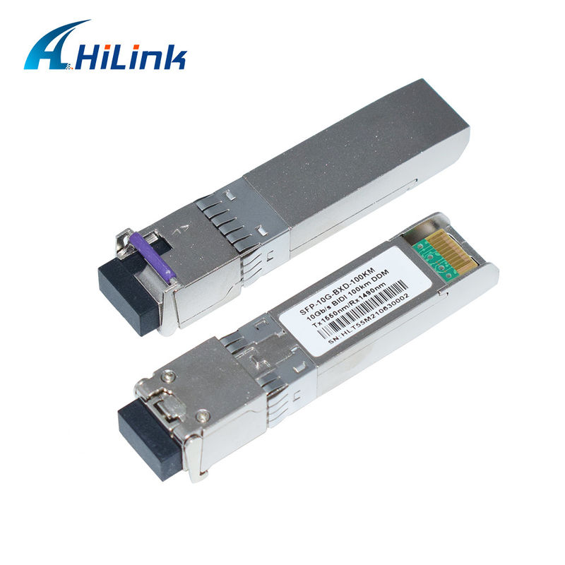 BIDI 10G WDM SMF Transceiver Optical SFP+ 100KM Tx1490nm/Rx1550nm با LC Fiber Optic Transceivers برای شبکه های FTTH