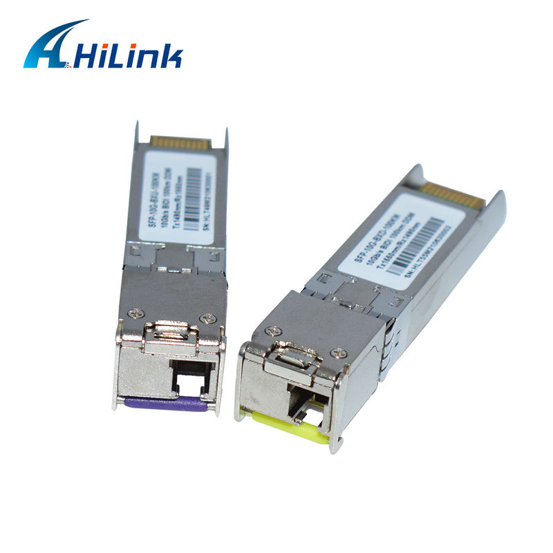 BIDI 10G WDM SMF Transceiver Optical SFP+ 100KM Tx1490nm/Rx1550nm با LC Fiber Optic Transceivers برای شبکه های FTTH