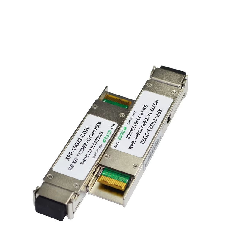 ماژول گیرنده دو طرفه XFP با کیفیت بالا 10Gbps 20km با اتصال LC 1270/1330nm برای تجهیزات فیبر نوری