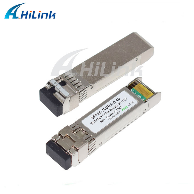25 گیگابایت در ثانیه 40 کیلومتر SFP28 BIDI Transceivers LC یک کانکتور تک کنتاکتور قابل اتصال گرم کاملا سازگار با RoHS