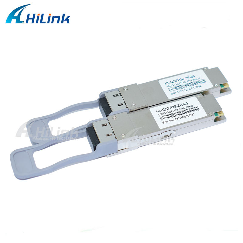 100Gb/s 80km QSFP28 گیرنده Hot Pluggable Duplex LC Connector LAN WDM EML TOSA SOA PIN SMF
