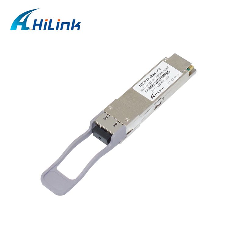فرستنده-گیرنده QSFP28 با سرعت 100 گیگابیت بر ثانیه و برد 100 کیلومتر، قابل اتصال و جدا شدن سریع، کانکتور LC دوبلکس، LAN WDM، EML TOSA SOA PIN SMF با FEC