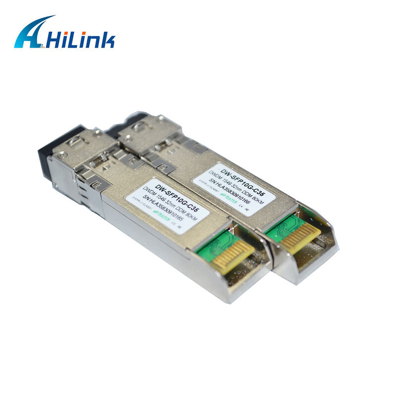 10G SFP + DWDM ترانسسیور 80km 100km CH17 ~ 61 120km CH20 ~ 55 درجه حرارت تجاری صنعتی 100GHz