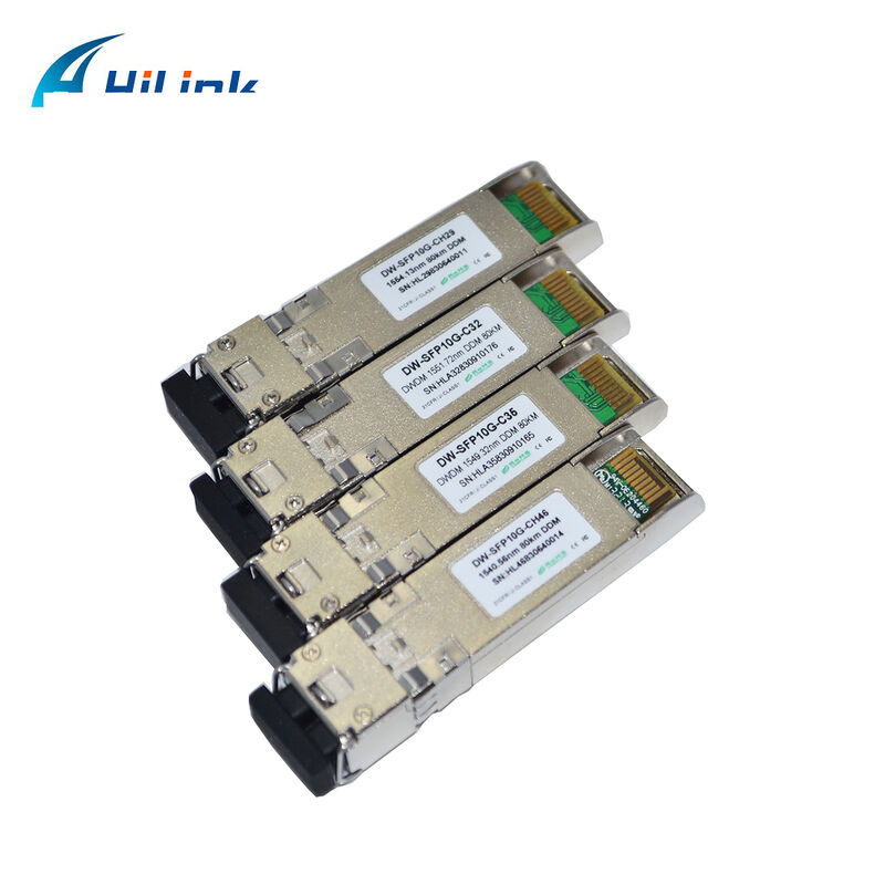 10G SFP + DWDM ترانسسیور 80km 100km CH17 ~ 61 120km CH20 ~ 55 درجه حرارت تجاری صنعتی 100GHz