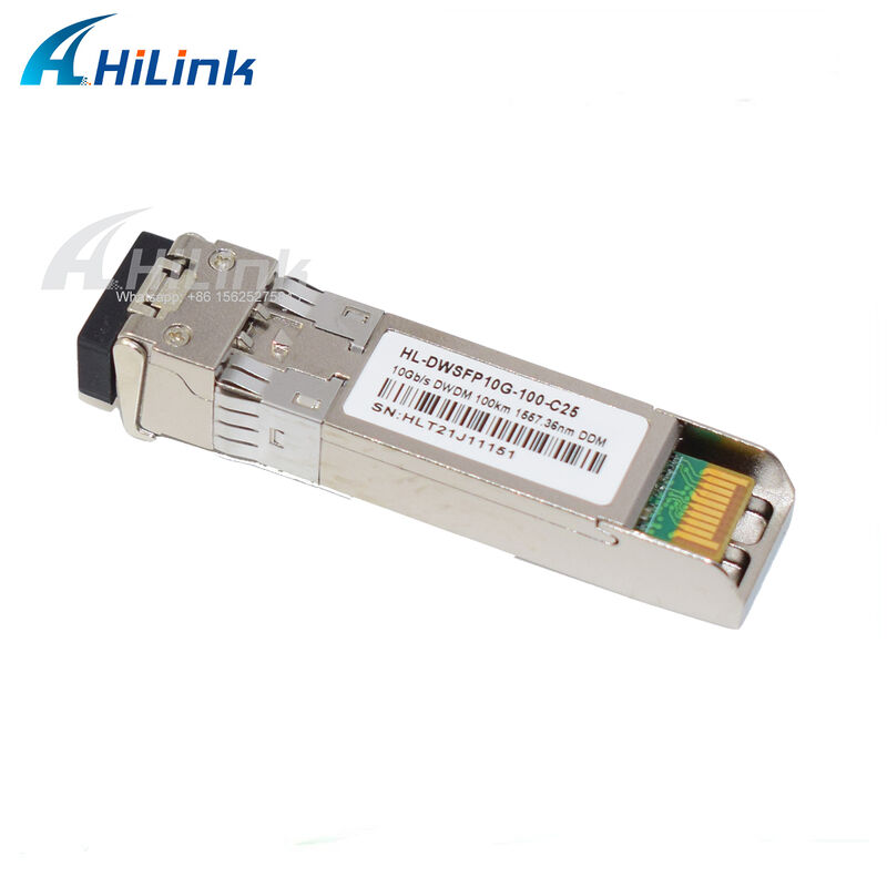 10G SFP + DWDM ترانسسیور 80km 100km CH17 ~ 61 120km CH20 ~ 55 درجه حرارت تجاری صنعتی 100GHz