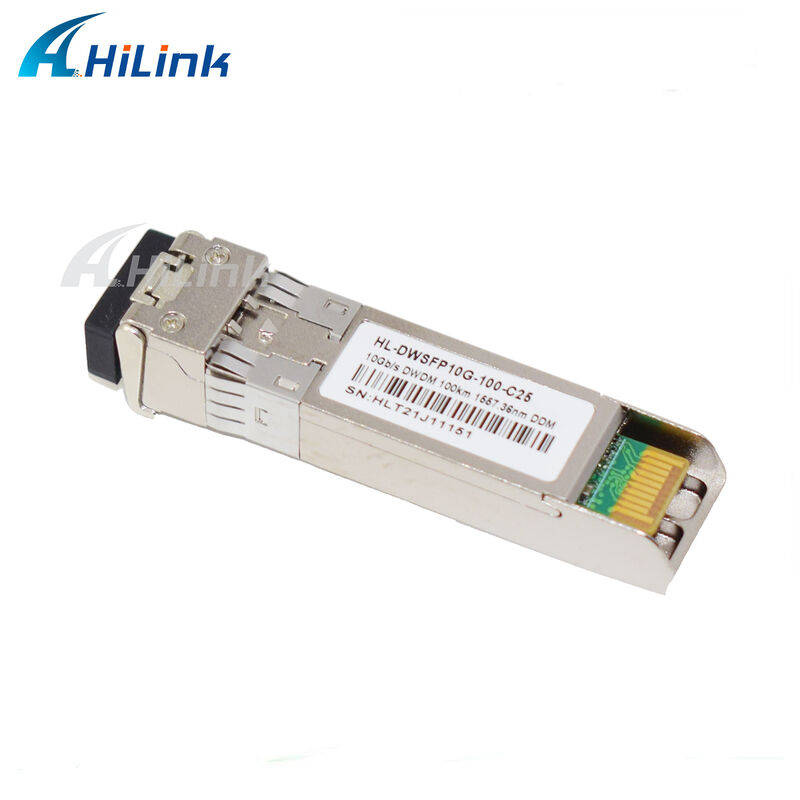 10G SFP + DWDM ترانسسیور 80km 100km CH17 ~ 61 120km CH20 ~ 55 درجه حرارت تجاری صنعتی 100GHz