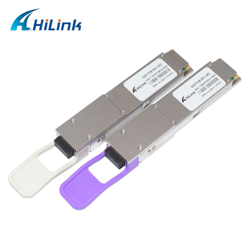 ماژول گیرنده نوری Hilink QSFP28-BX-U80/D80 100Gb/s BIDI با برد 80km برای 100G Ethernet