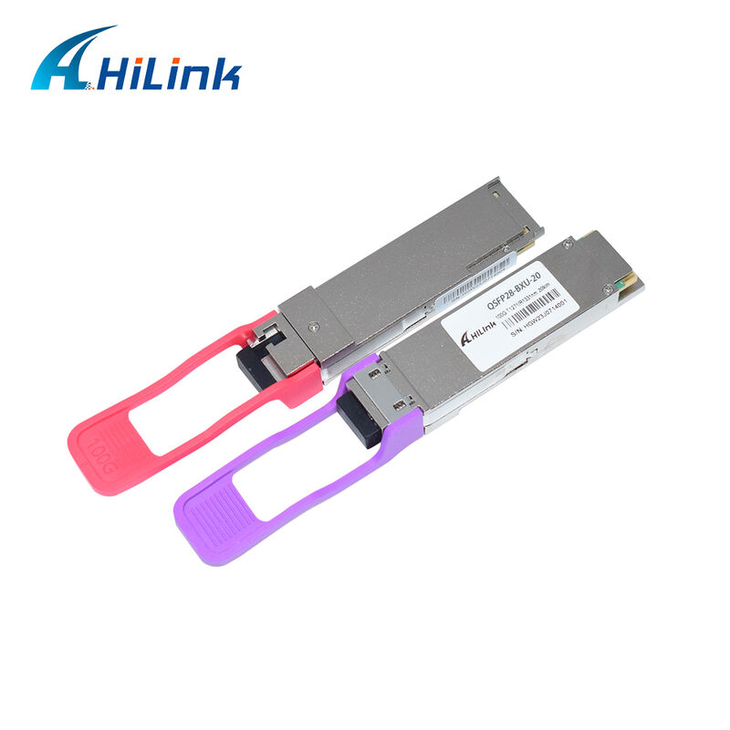 ماژول فرستنده-گیرنده نوری Hilink HL-QSFP28-100G-UD-20 100Gb/s 20km QSFP28 BIDI LR1 با کانکتور LC قابل تعویض داغ