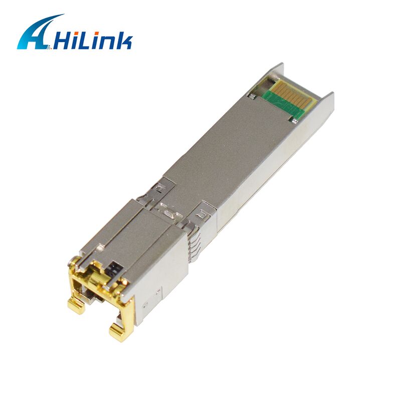 ماژول مسی 10GBASE-T با فرستنده و گیرنده SFP+ با نرخ داده 10 گیگابیت بر ثانیه Hilink با برد 30 متر/80 متر و مطابق با RoHS