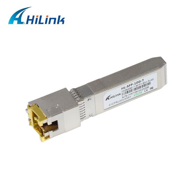 ماژول مسی 10GBASE-T با فرستنده و گیرنده SFP+ با نرخ داده 10 گیگابیت بر ثانیه Hilink با برد 30 متر/80 متر و مطابق با RoHS