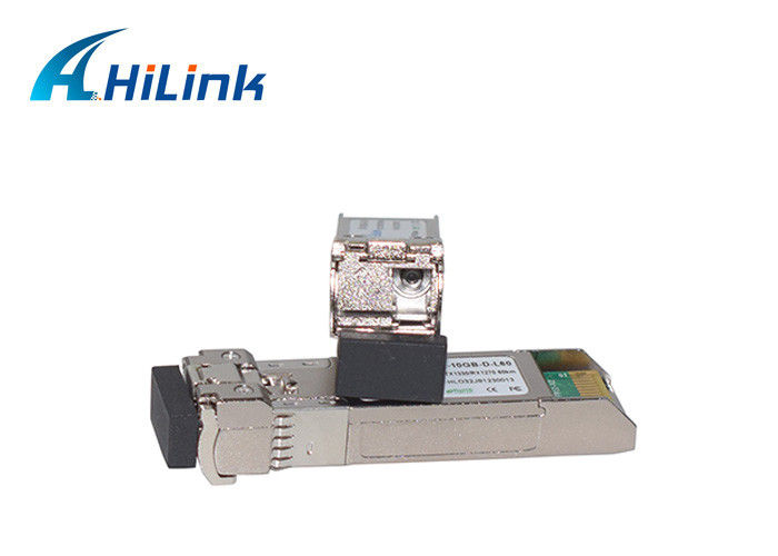 10 GBASE-BX WDM ماژول فیبر تک حالت 10G 1270 / 1330nm 60KM DOM BiDi SFP + LC تک هسته