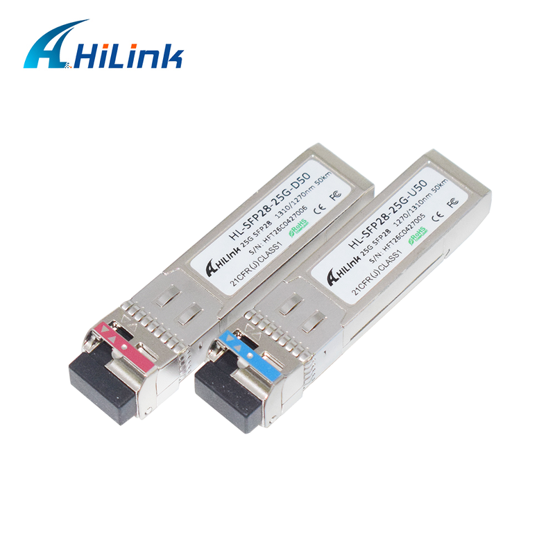 25Gb / s 50Km SFP28 BIDI Transceivers APD+PIN LC Connector SFP28 ماژول نوری DOM