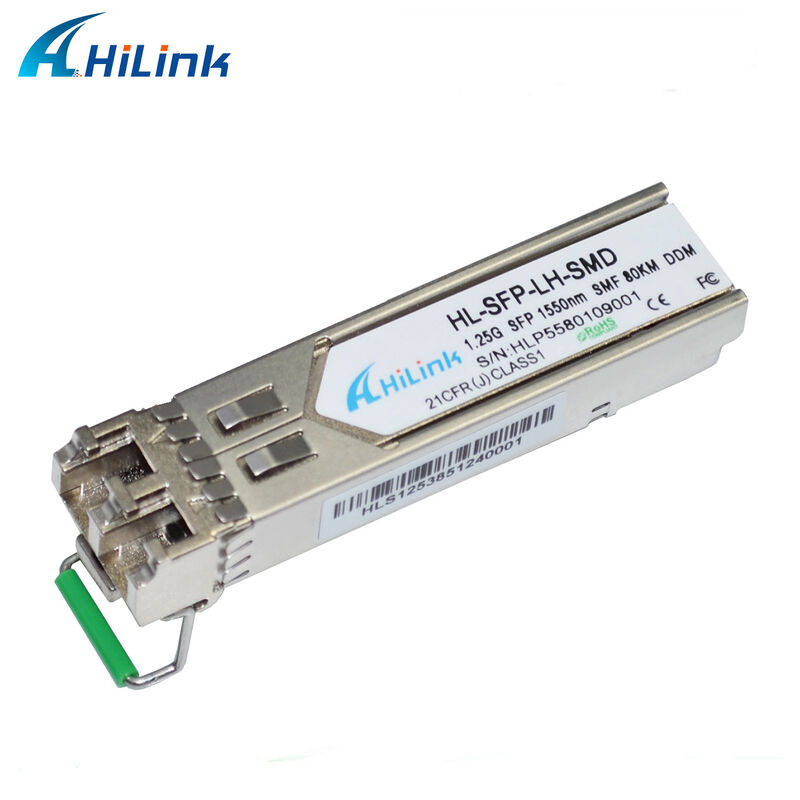 هیلینک 1.25Gb / s SFP فرستنده نوری 1550nm 80km گرم قابل وصل GBIC RoHS سازگار