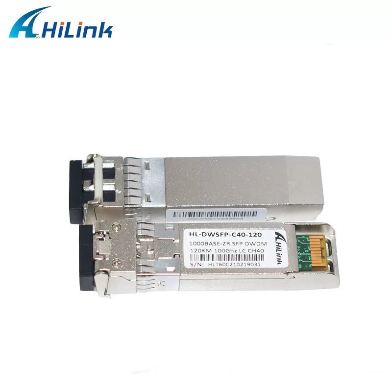 هیلینک سازگاری 1.25G DWDM SFP گیرنده نوری با اتصال LC دوگانه برای فاصله 40km / 80km / 120km / 160km