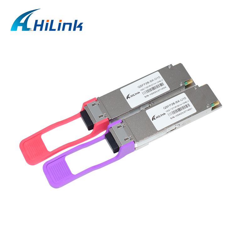 QSFP28 100G BIDI 10KM فرستنده نوری SMF Simplex LC Connector DDM 1271/1331