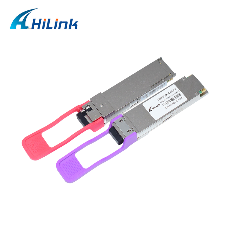 QSFP28 100G BIDI 10KM فرستنده نوری SMF Simplex LC Connector DDM 1271/1331