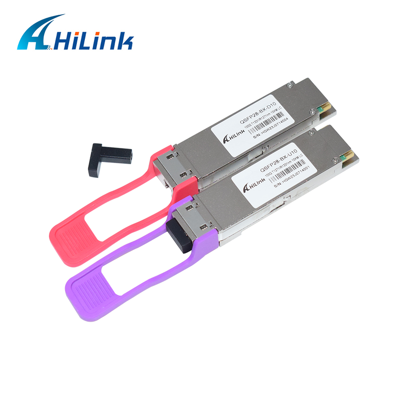 QSFP28 100G BIDI 10KM فرستنده نوری SMF Simplex LC Connector DDM 1271/1331