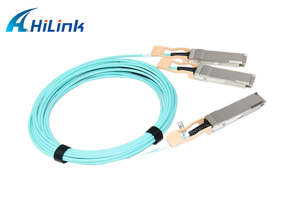 کابل نوری فعال 5 متری AOC کابل 200G QSFP56 SR4 به 2xQSFP56 SR2 850 نانومتری