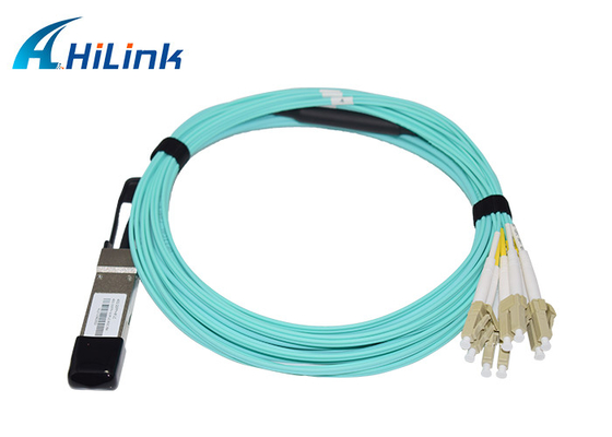 40G QSFP+ تا 8 برابر LC اتصالات کابل نوری فعال 5M AOC VCSEL Array